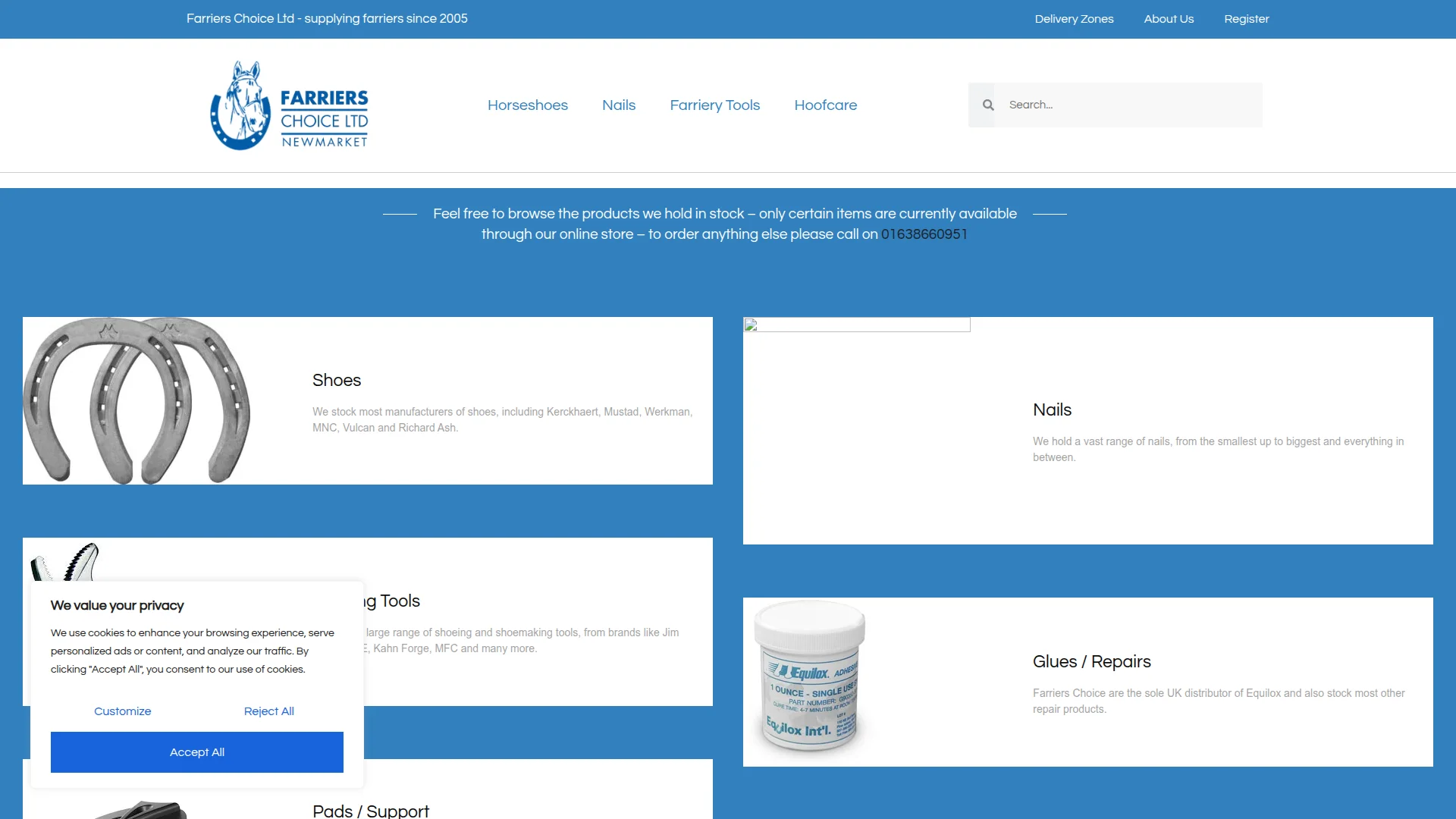 Farriers Choice website
