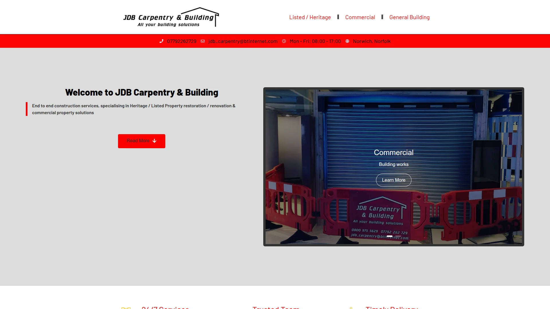 JDB Carpentry & Building website