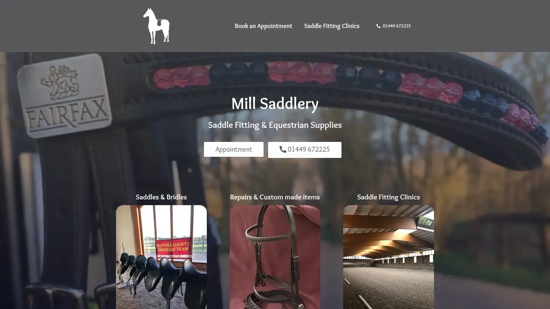 Mill Saddlery website